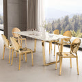 Atlas Goldtone Stone Dining Table