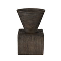 Atlas Disa Wood Textured Composite Brutalist Inspired Candleholder