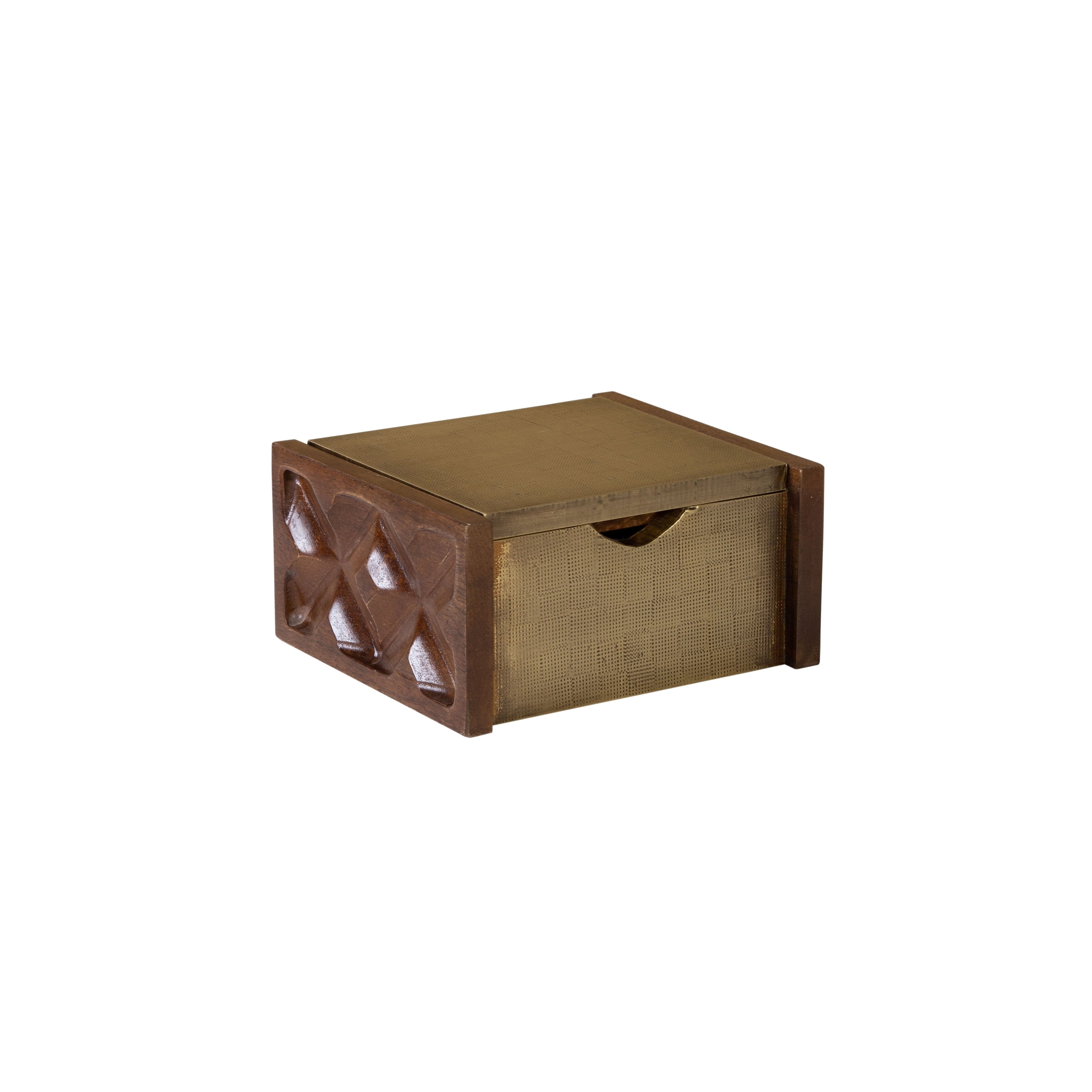 Atlas Dorsey Aluminum And Walnut Stained Box Small