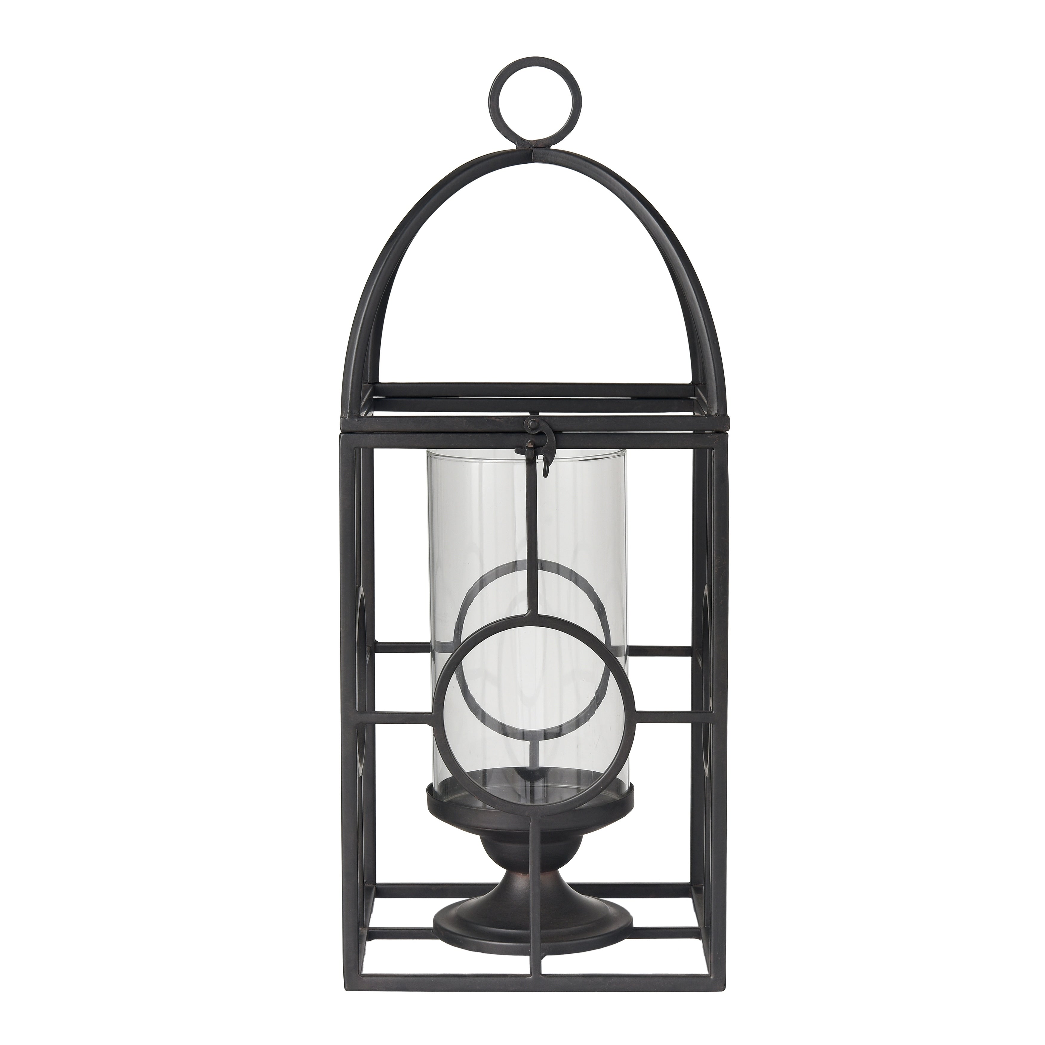 Atlas Earl Rectangular Metal Cage Candle Lantern 17.25 Inch H