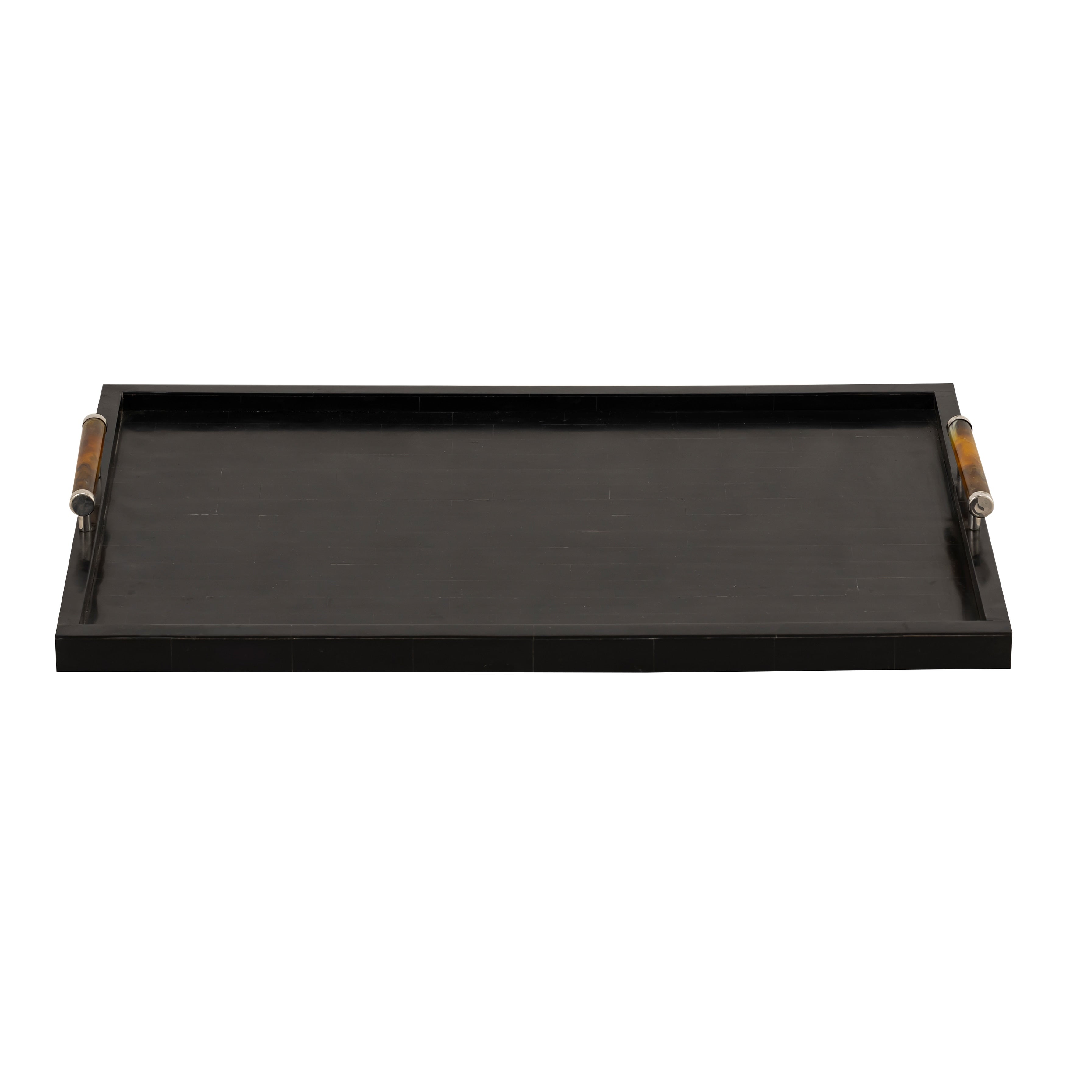 Atlas Ebony Resin Gloss Black Tray 24 Inch Wide