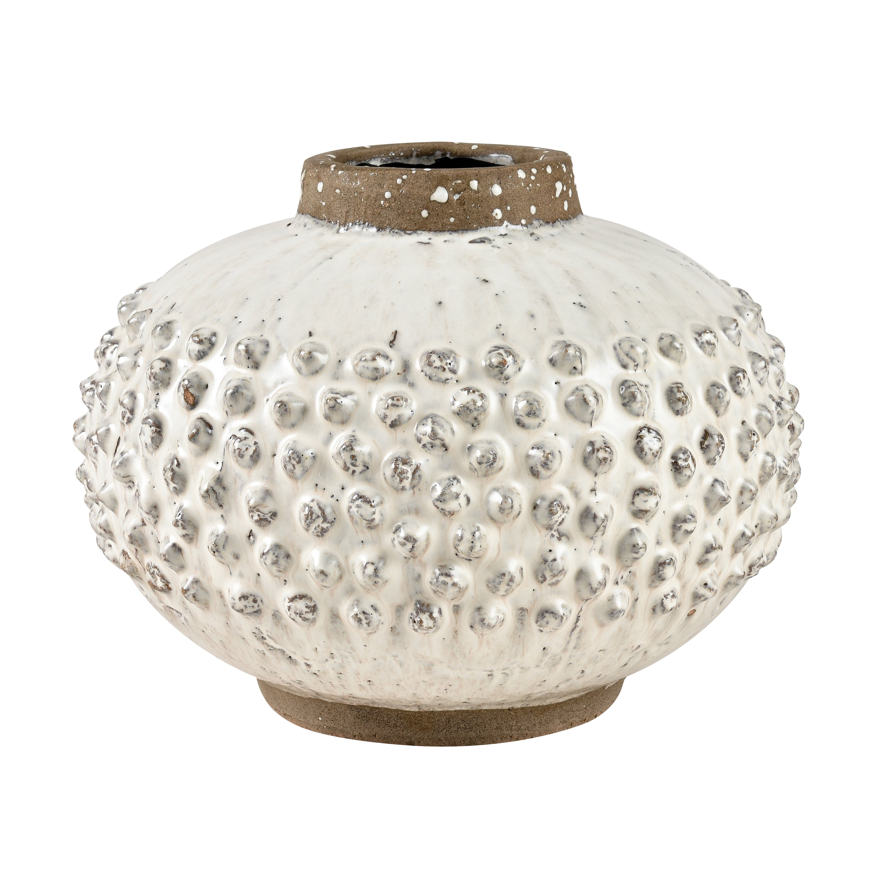 Atlas Echten Aged White Textured Terracotta Vase