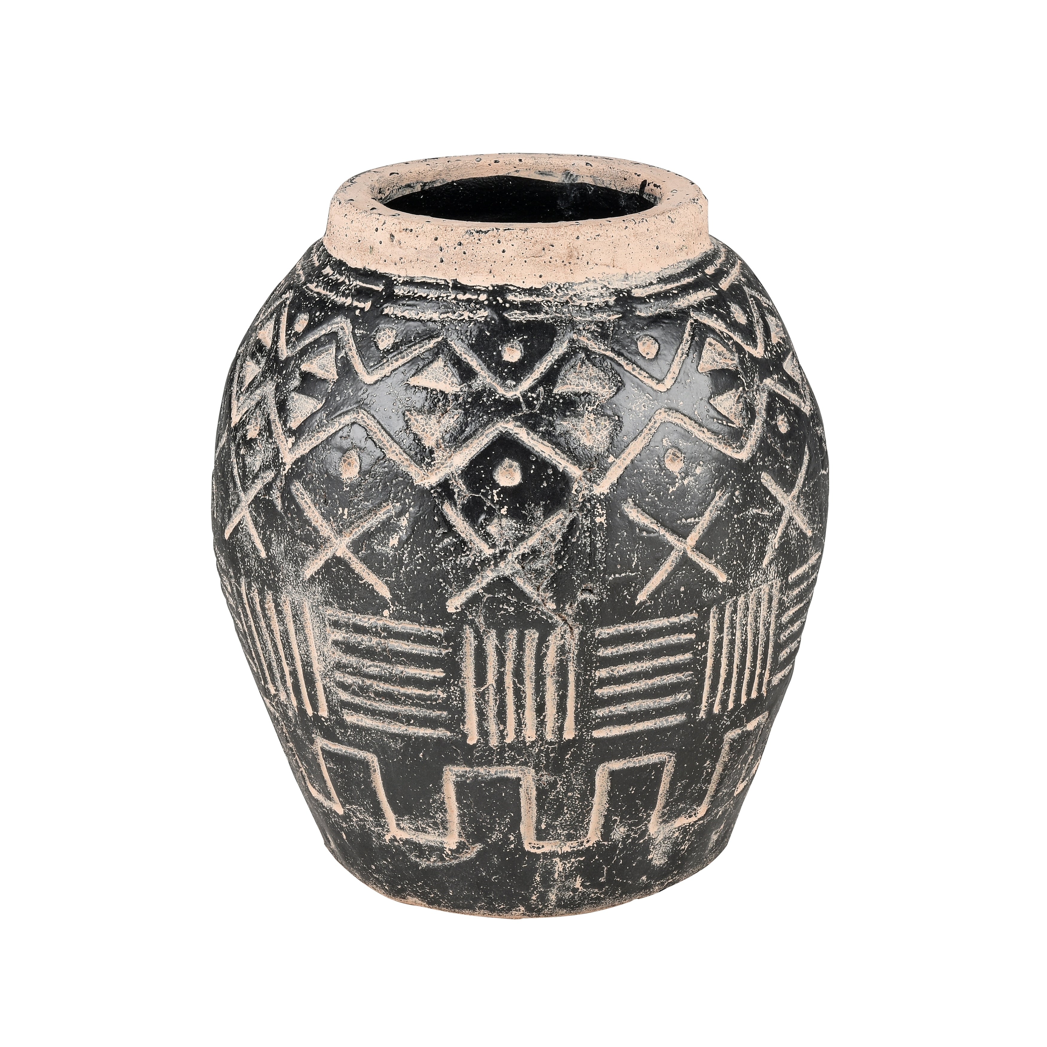 Atlas Eleni Etched Tribal Patterned Vase