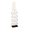Atlas Fern White Metal Candleholder 19 Inch H