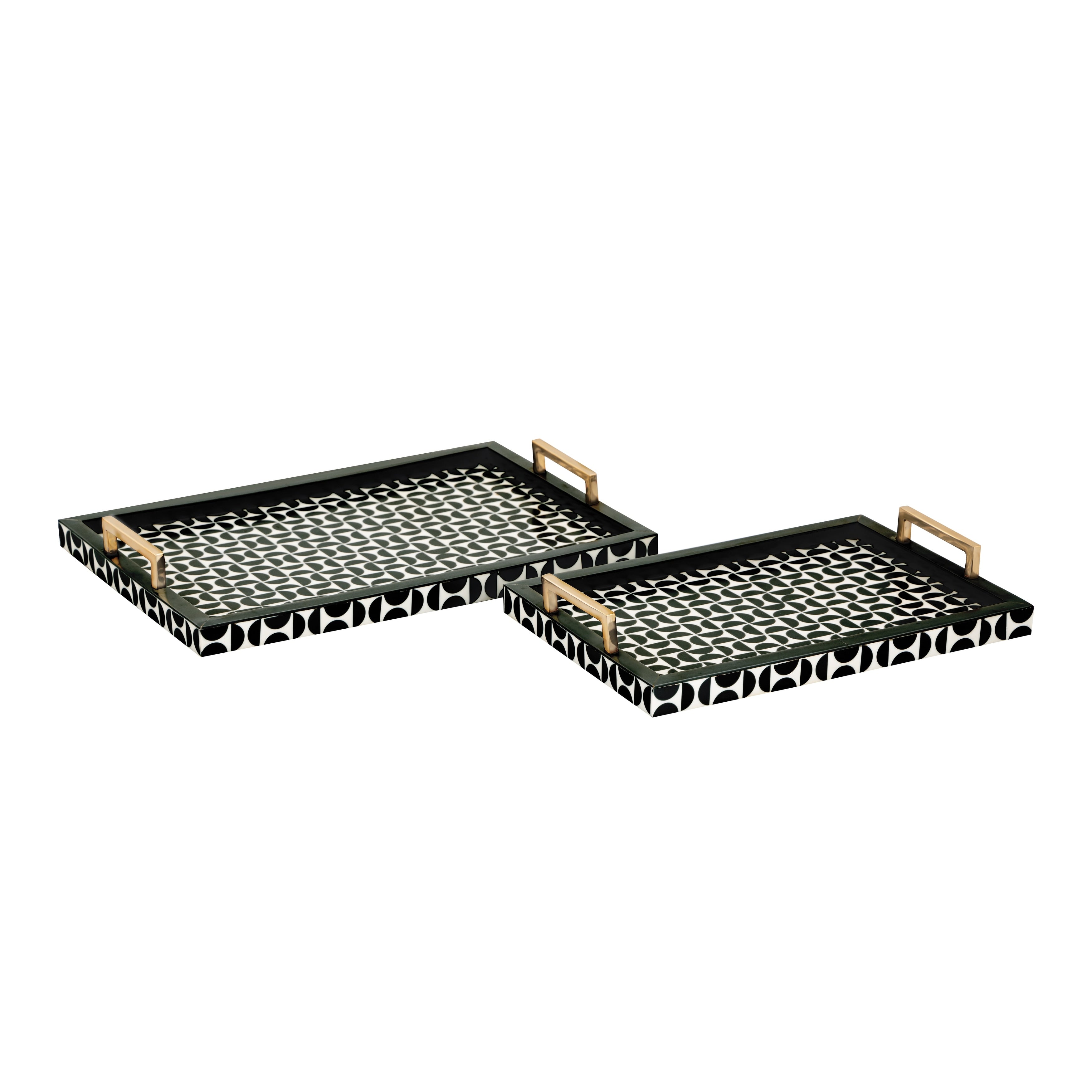 Atlas Futrelle Set Of 2 Geometric Trays Set Of 2