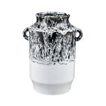 Atlas Gallemore Black And White Glazed Earthenware Vase
