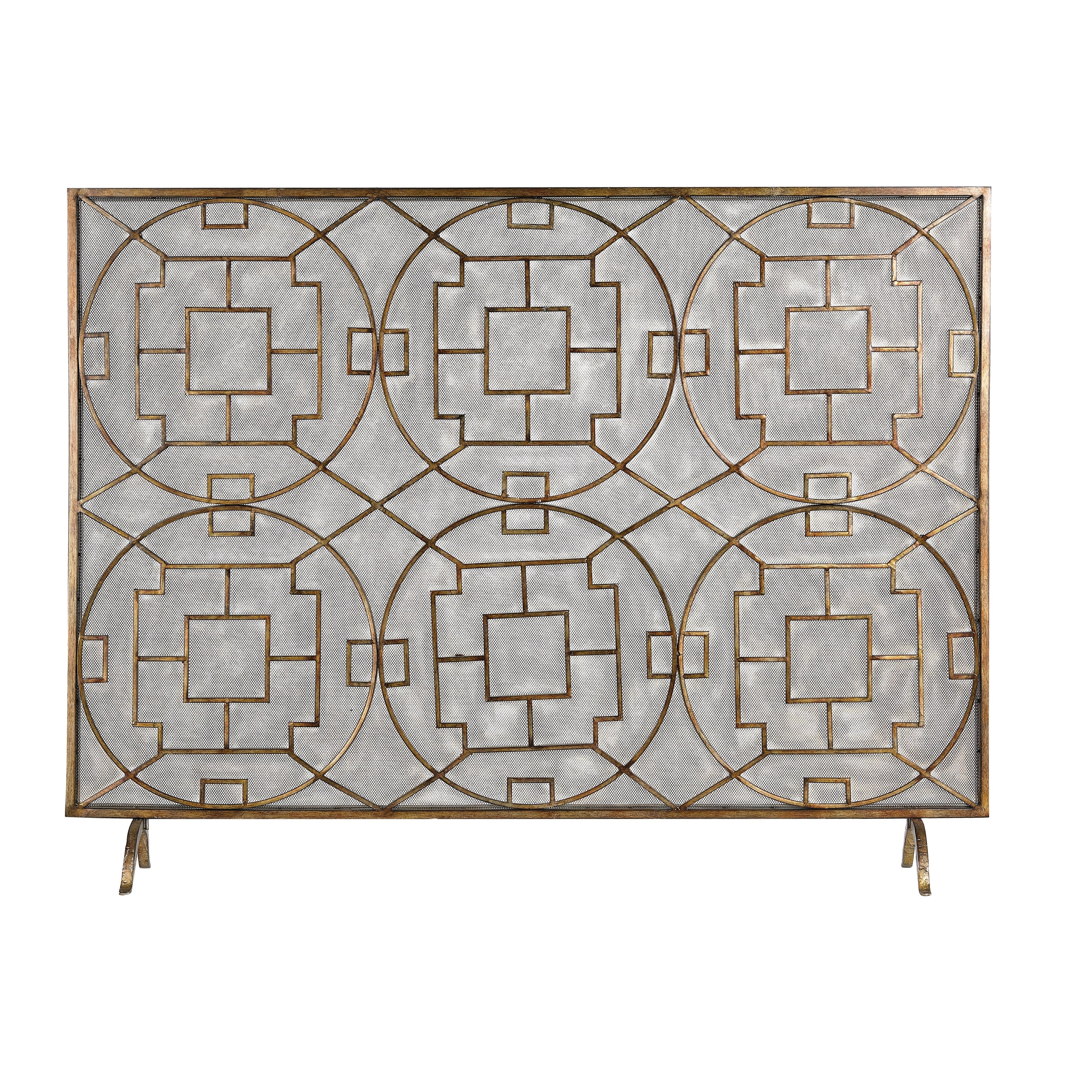 Atlas Geometric Star Panel Metal Decorative Firescreen 46 Inch Wide