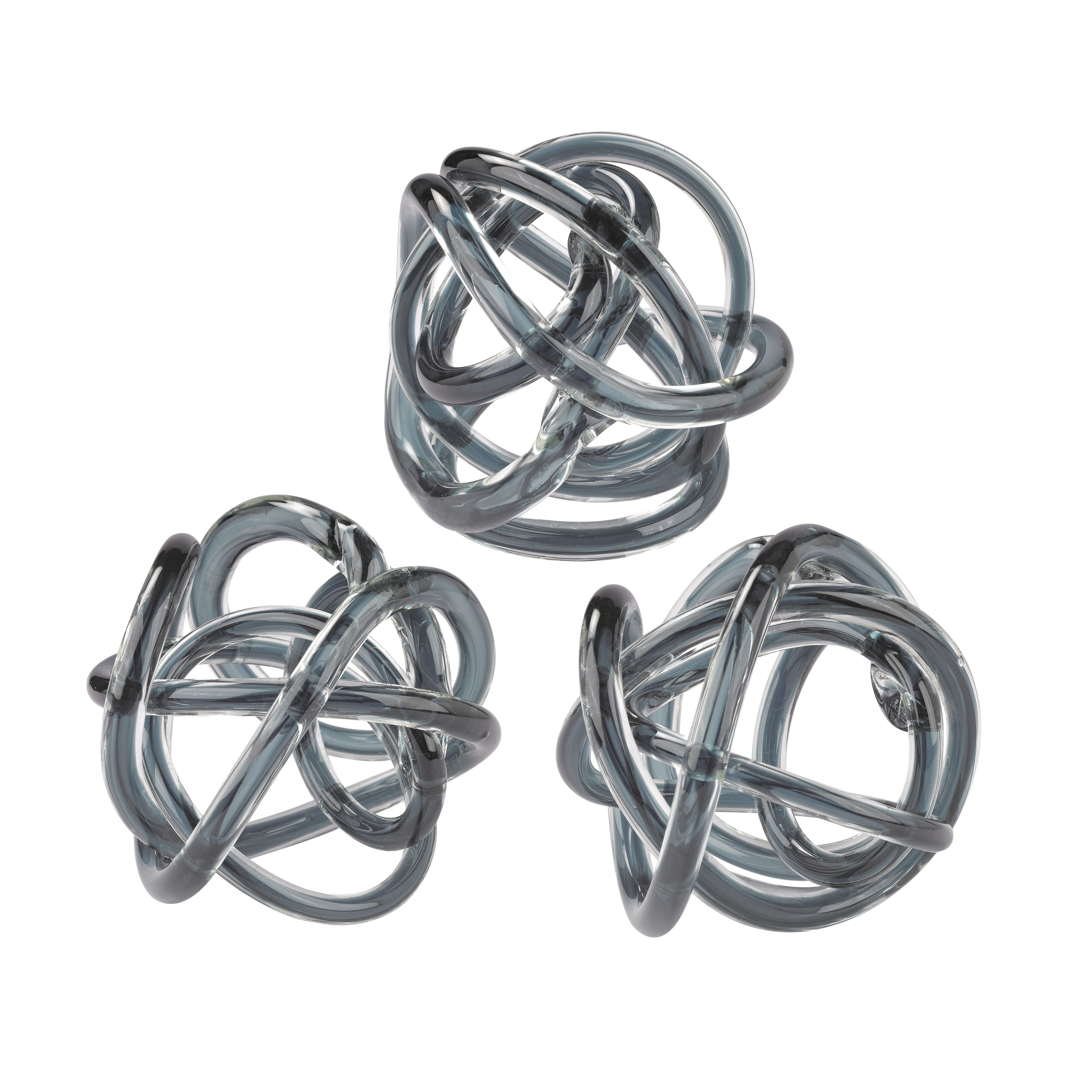 Atlas Glass Knot Set Of 3 Decorative Accessory
