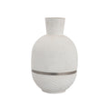 Atlas Glenn Etched White Painted Mango Wood Vase