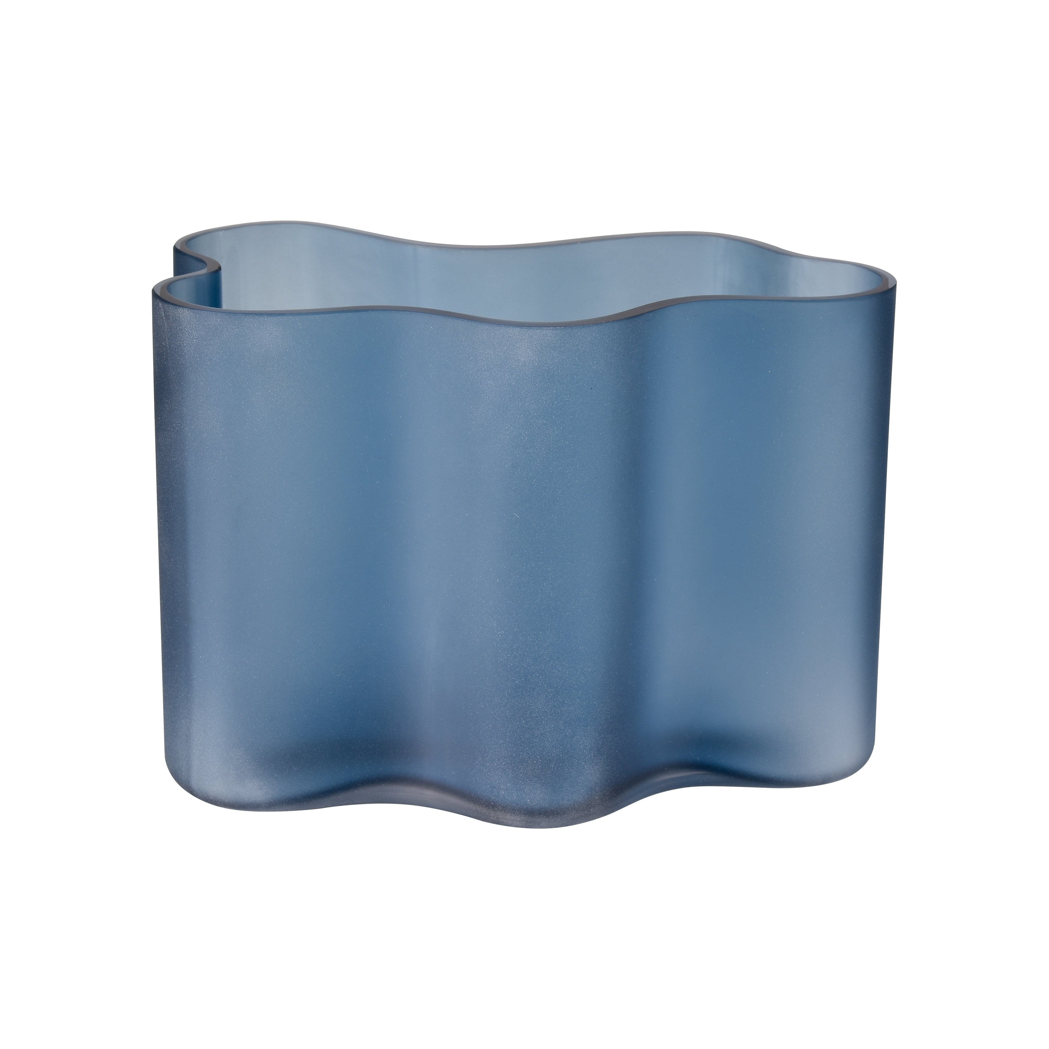 Atlas Glennon Matte Navy And High Gloss Sculptural Glass Vase