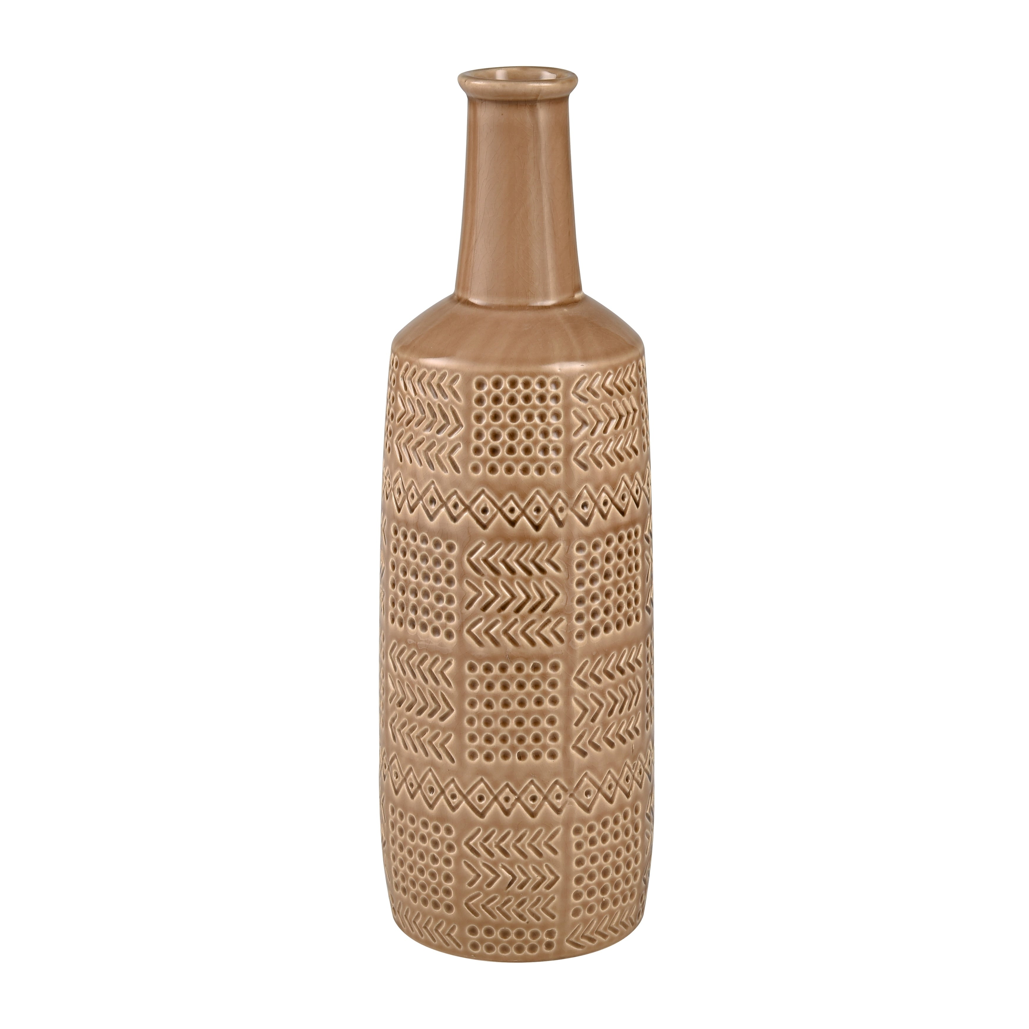 Atlas Graham Bottle Shaped Glazed Cylindrical Earthenware Vase
