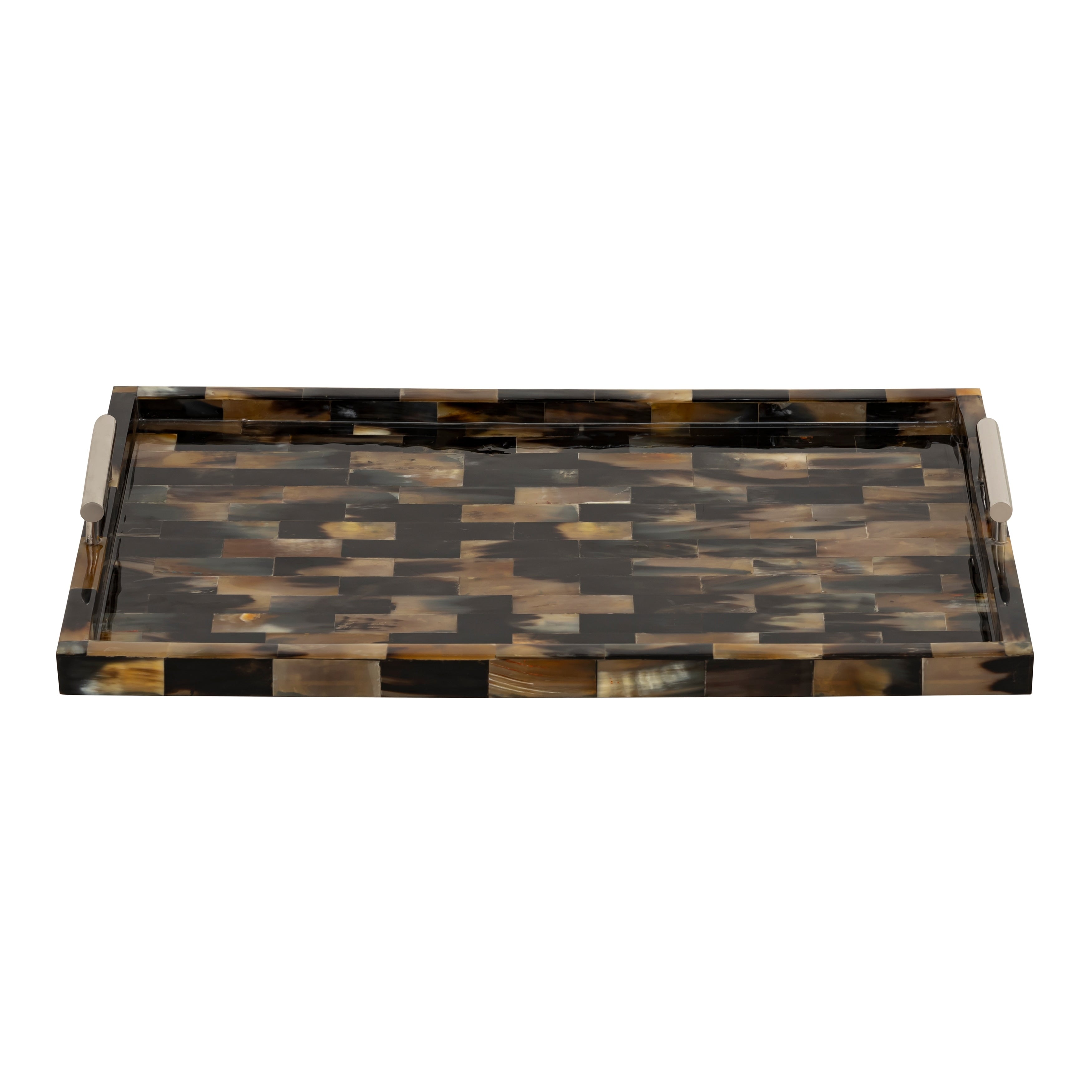 Atlas Great Horn Lodge Inlaid Horn Tile Tray 24 Inch Wide