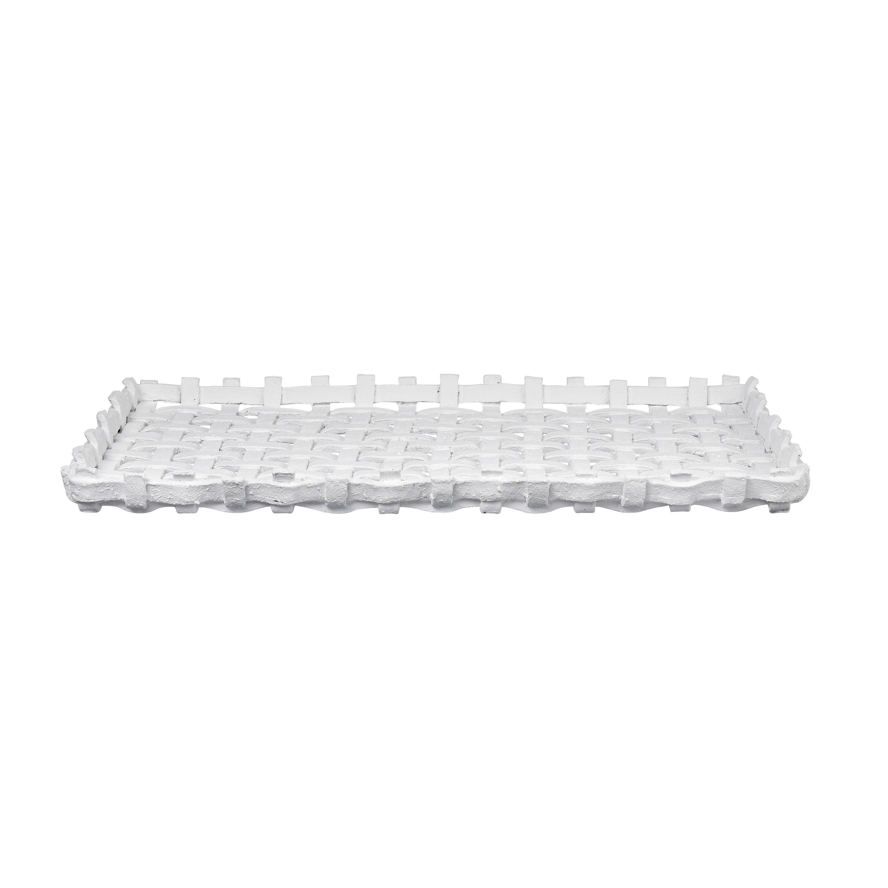 Atlas Haney Matte White Tray 22 Inch Wide