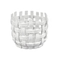 Atlas Haney Open Weave Matte White Glaze Candleholder