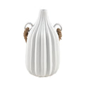 Atlas Harding Matte White And Ridged Textured Earhtenware Vase