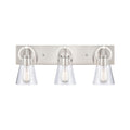 Atlas Harnell Clear Glass Shade And Nickel Finished Vanity Light 3 Light