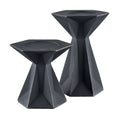 Atlas Harper Black Washed Candleholder 8.25 Inch H