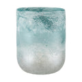 Atlas Haweswater Frosted Turquoise And White Glass Vase