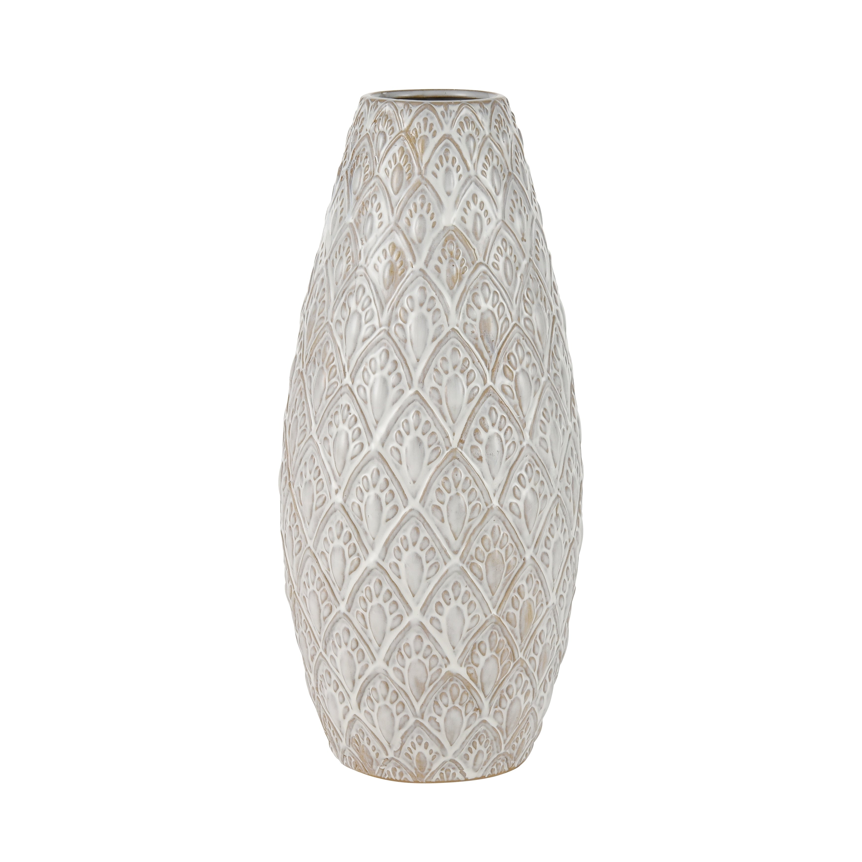 Atlas Hollywell Textured White Glazed Vase