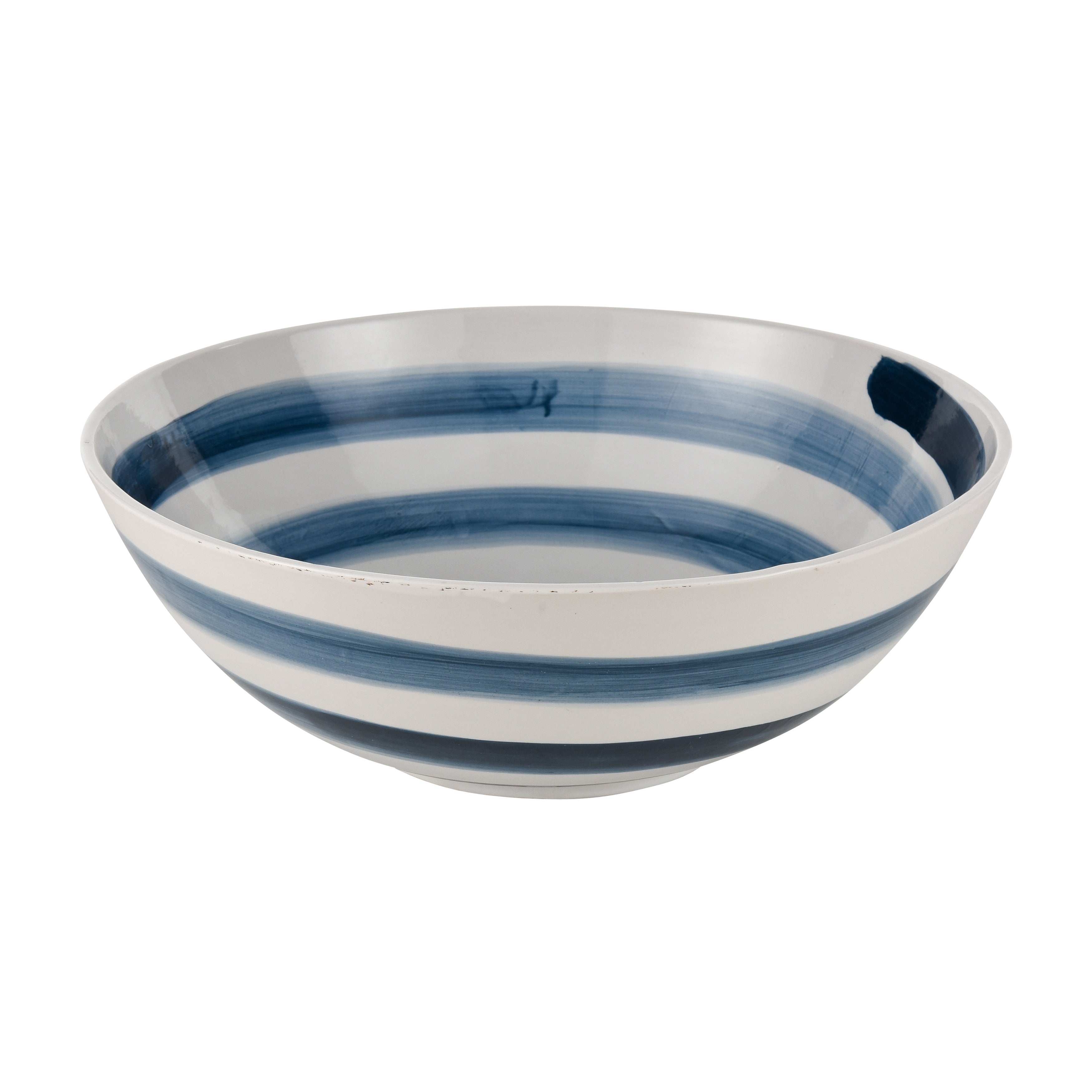 Atlas Indaal Hand Painted Blue And White Earthenware Bowl