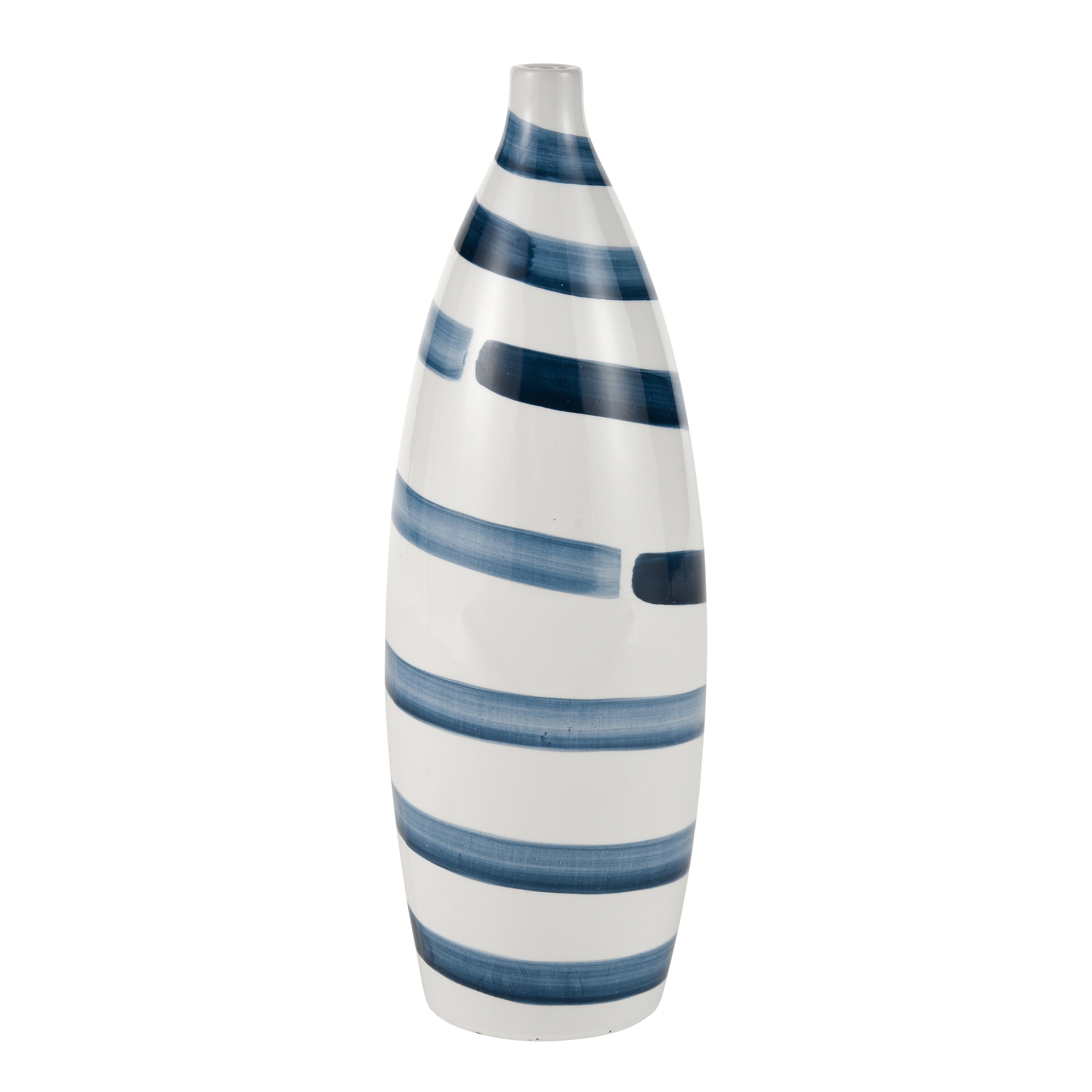 Atlas Indaal White And Blue Earthenware Vase
