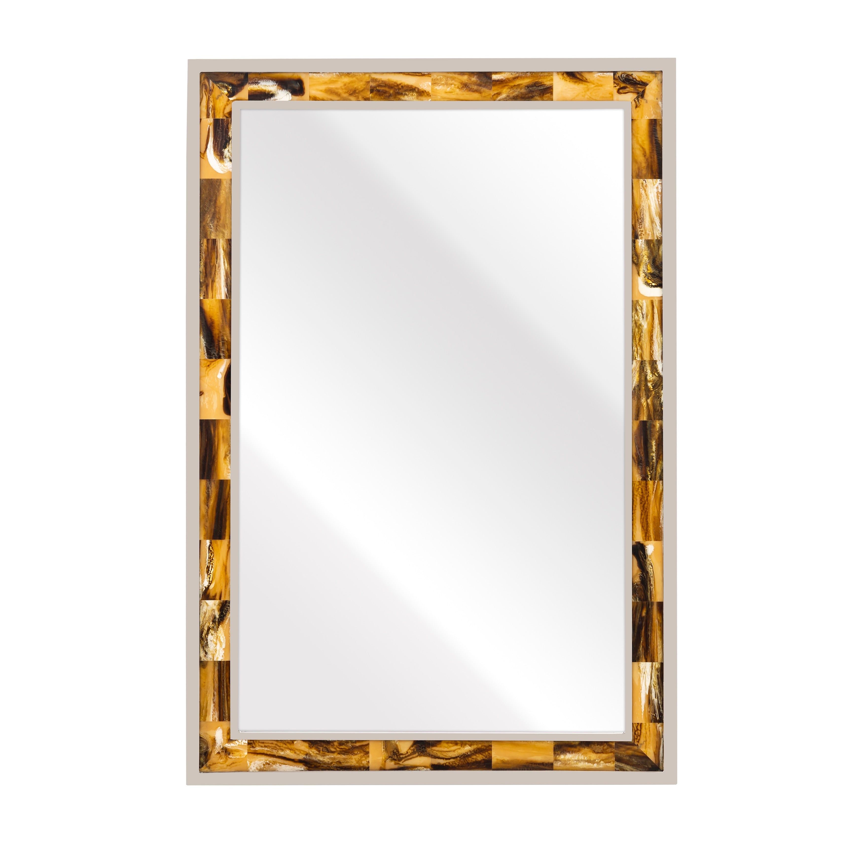 Atlas Juba Rectangular Tiled Horn Mirror 36 Inch High