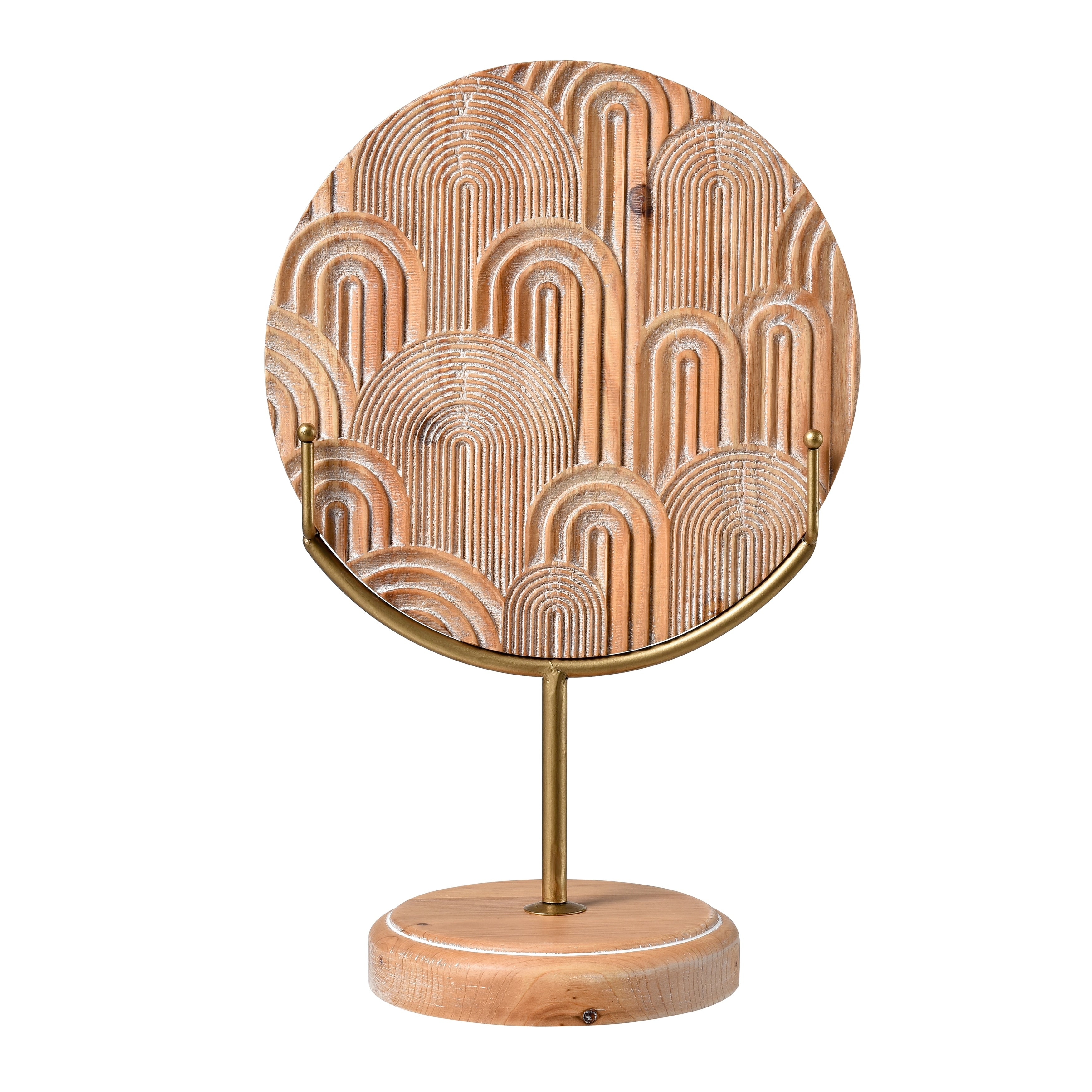 Atlas Lambert Carved Textured Wood Decorative Disc