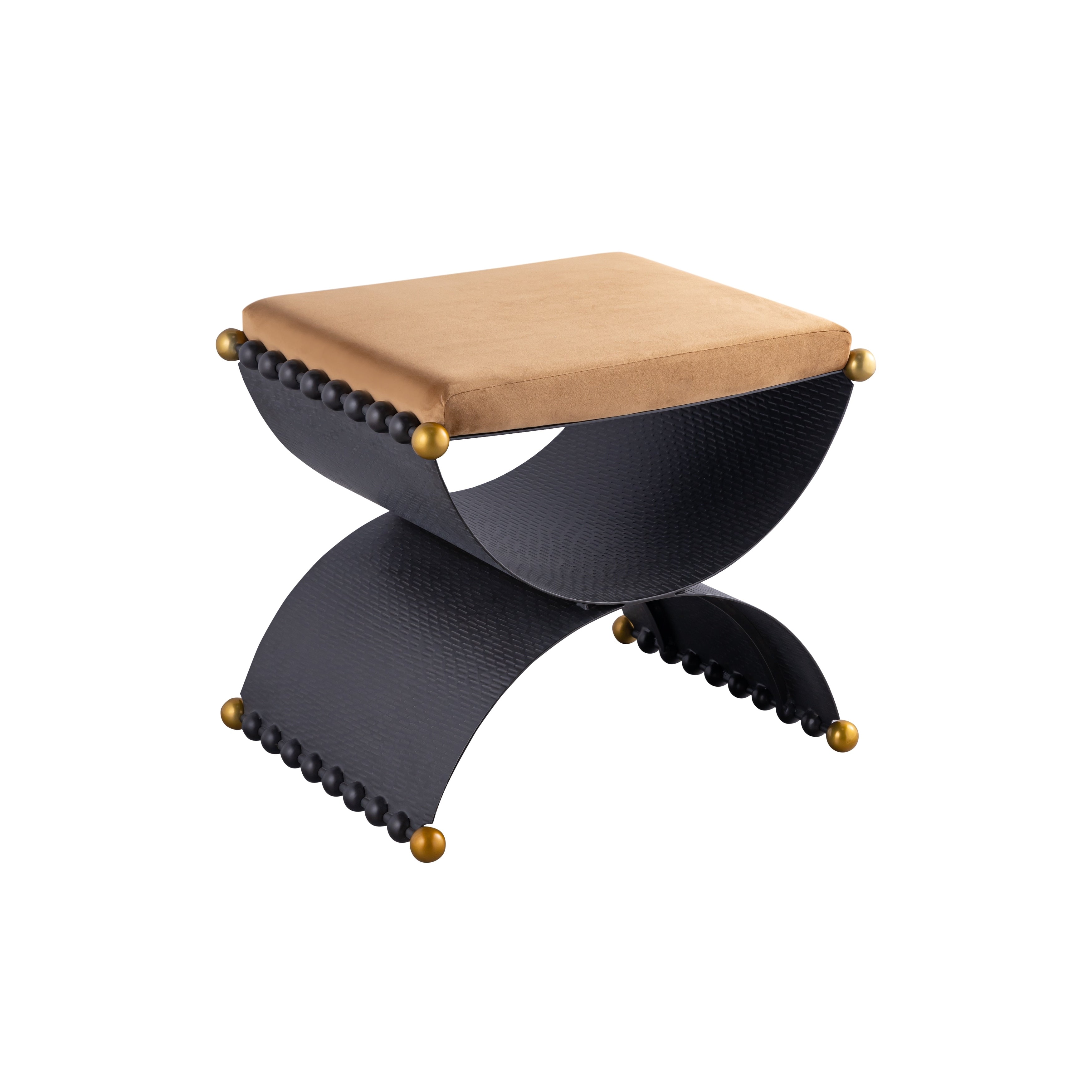 Atlas Layla Accent Stool Blackened Bronze 32 Inch H