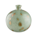 Atlas Lexie Green And Gold Rounded Glass Vase