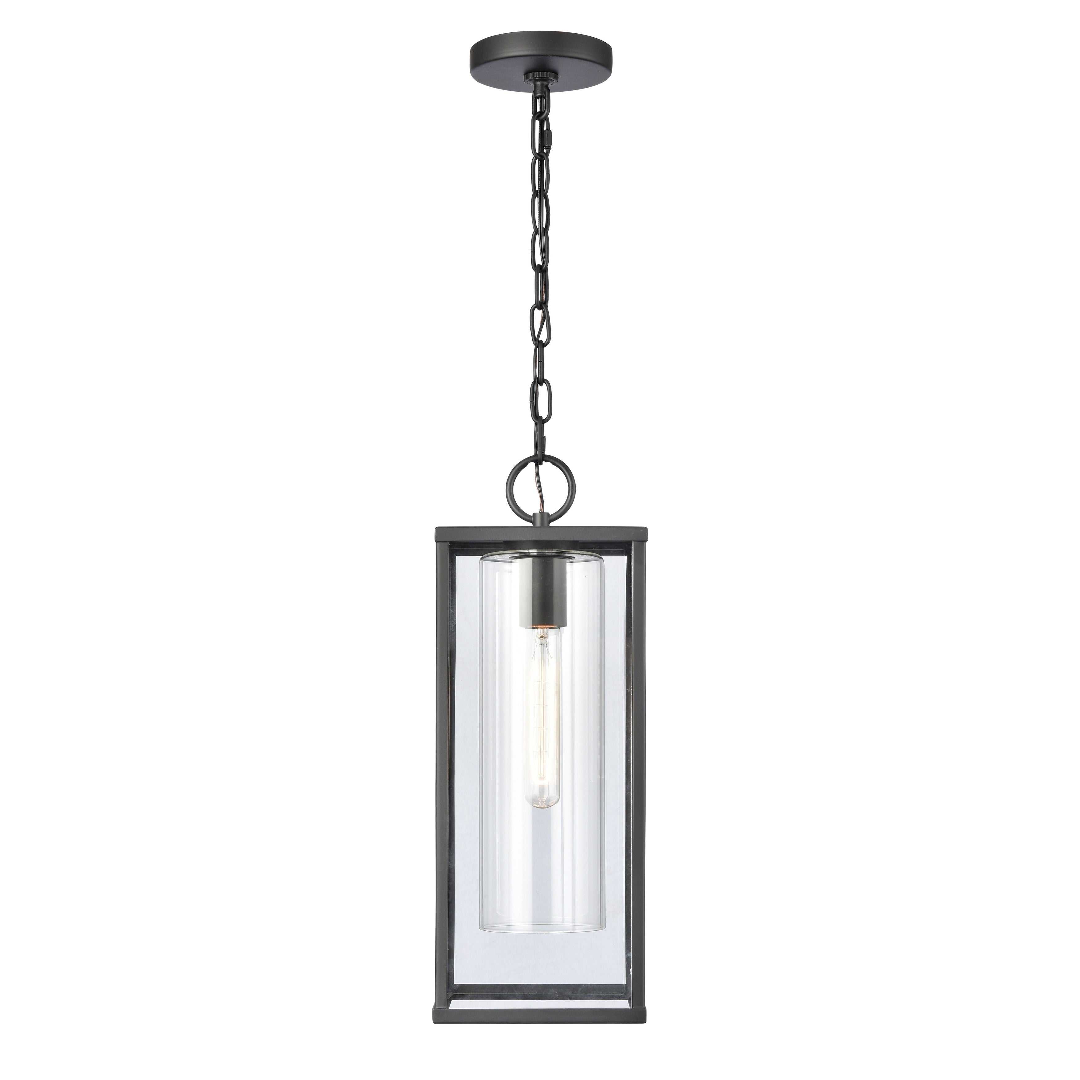 Atlas Lighting Augusta 7 Wide 1 Light Atlas Lighting Outdoor Pendant Matte Black 7 Inch W