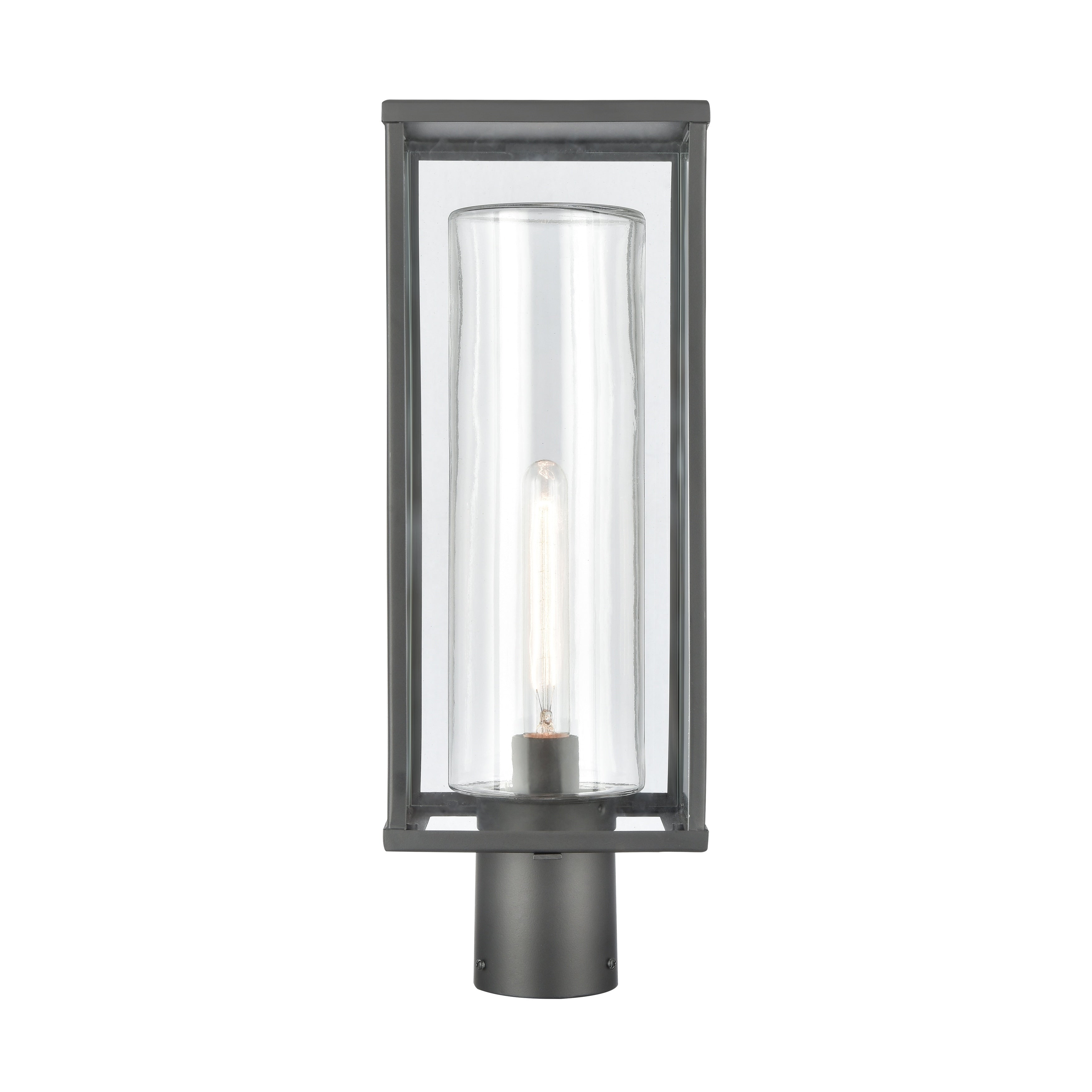 Atlas Lighting Augusta Lantern Shape Clear Glass Outdoor Post Light 19.5 Inch Tall