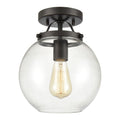 Atlas Lighting Bernice Clear Glass Globe Semi Flush Mount 9 Inch Wide