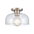 Atlas Lighting Brewer Domed Opal Glass Shade And Metal Semi Flush Mount 10 Inch Wide