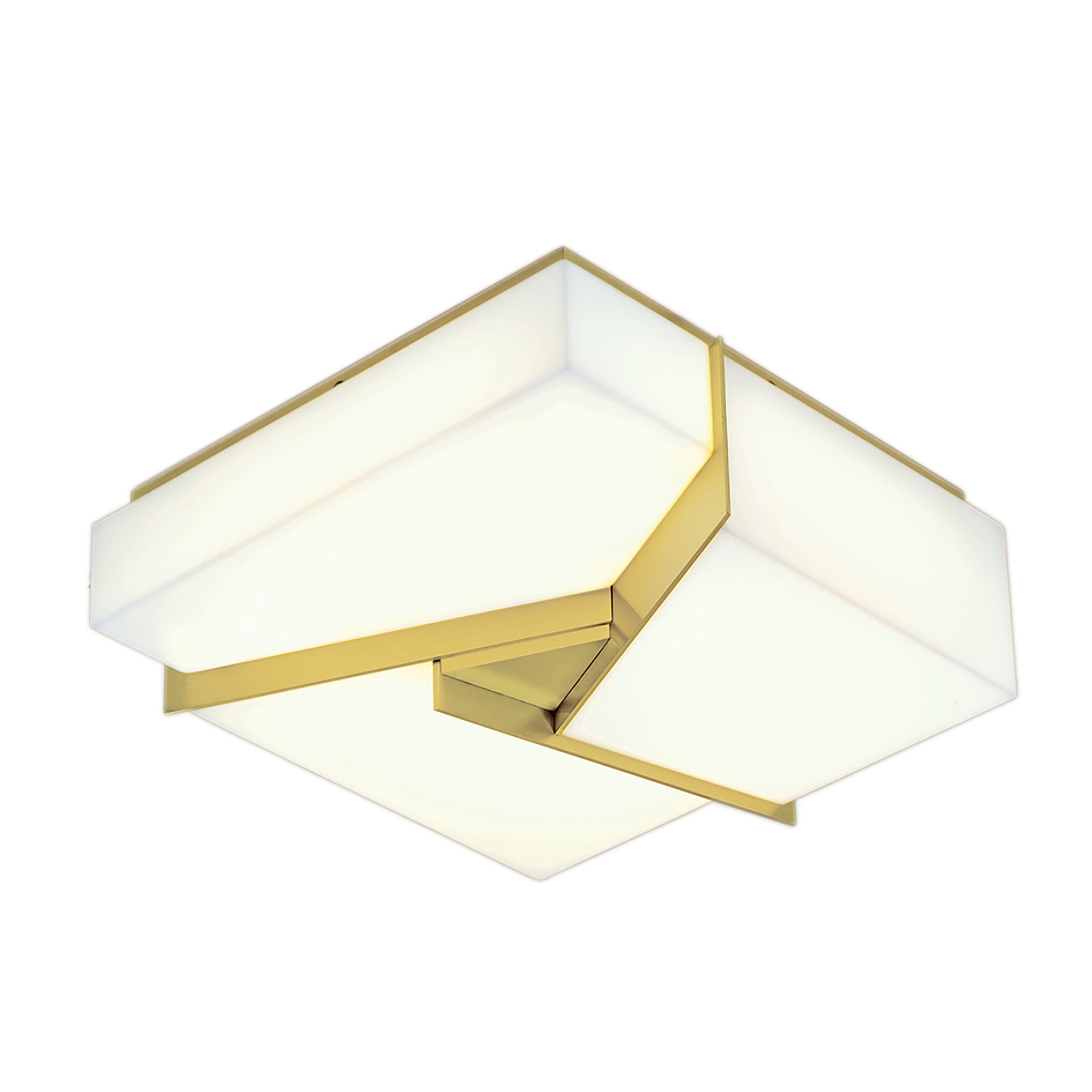 Atlas Lighting Candeau Integrated Led Metal And Opaque Diffuser Flush Mount 12.75 Inch Wide