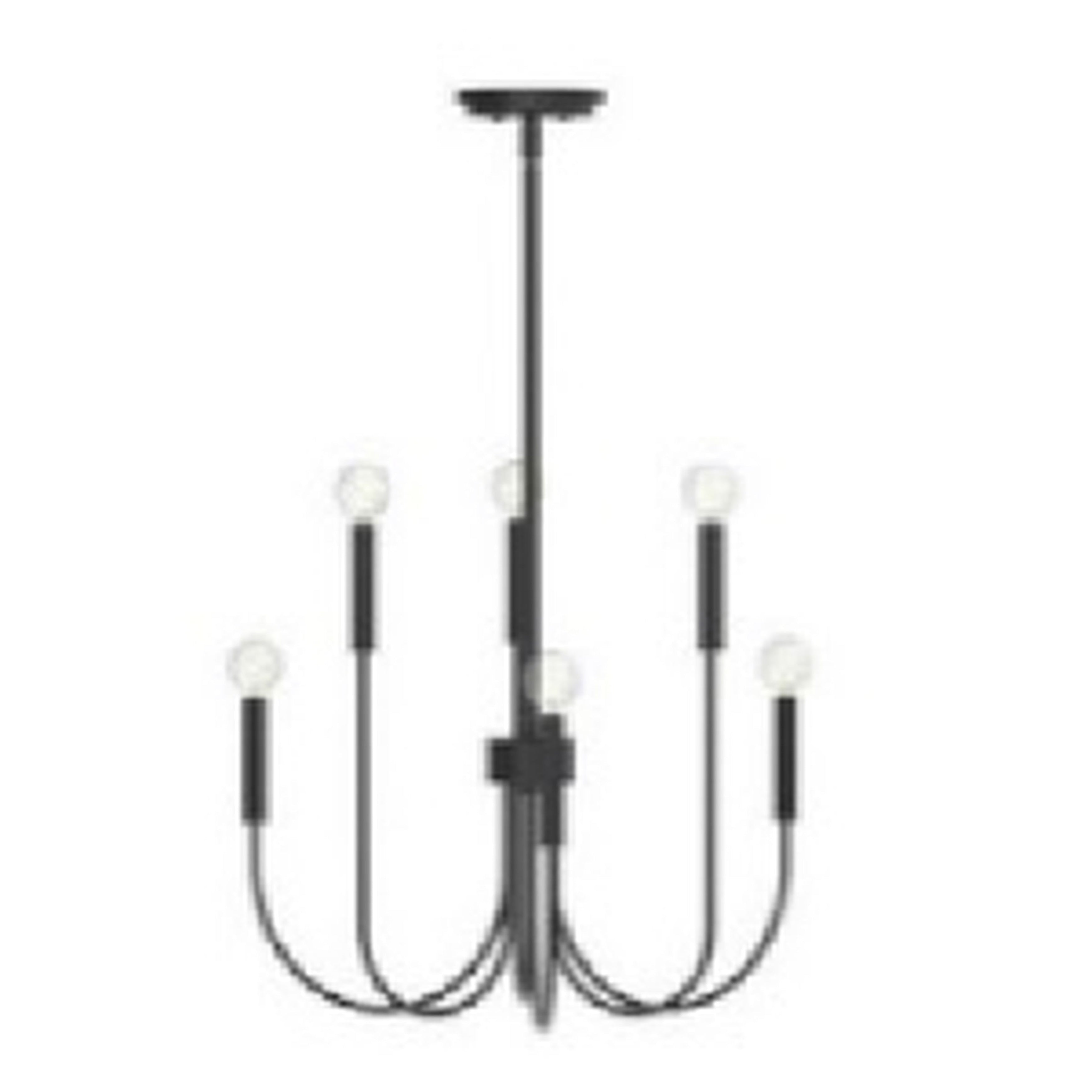 Atlas Lighting Cary 24 Wide 6 Light Chandelier Matte Black 24 Inch W