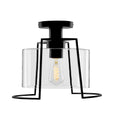 Atlas Lighting Cere Minimalist Metal And Glass Semi Flush Mount 13 Inch Wide