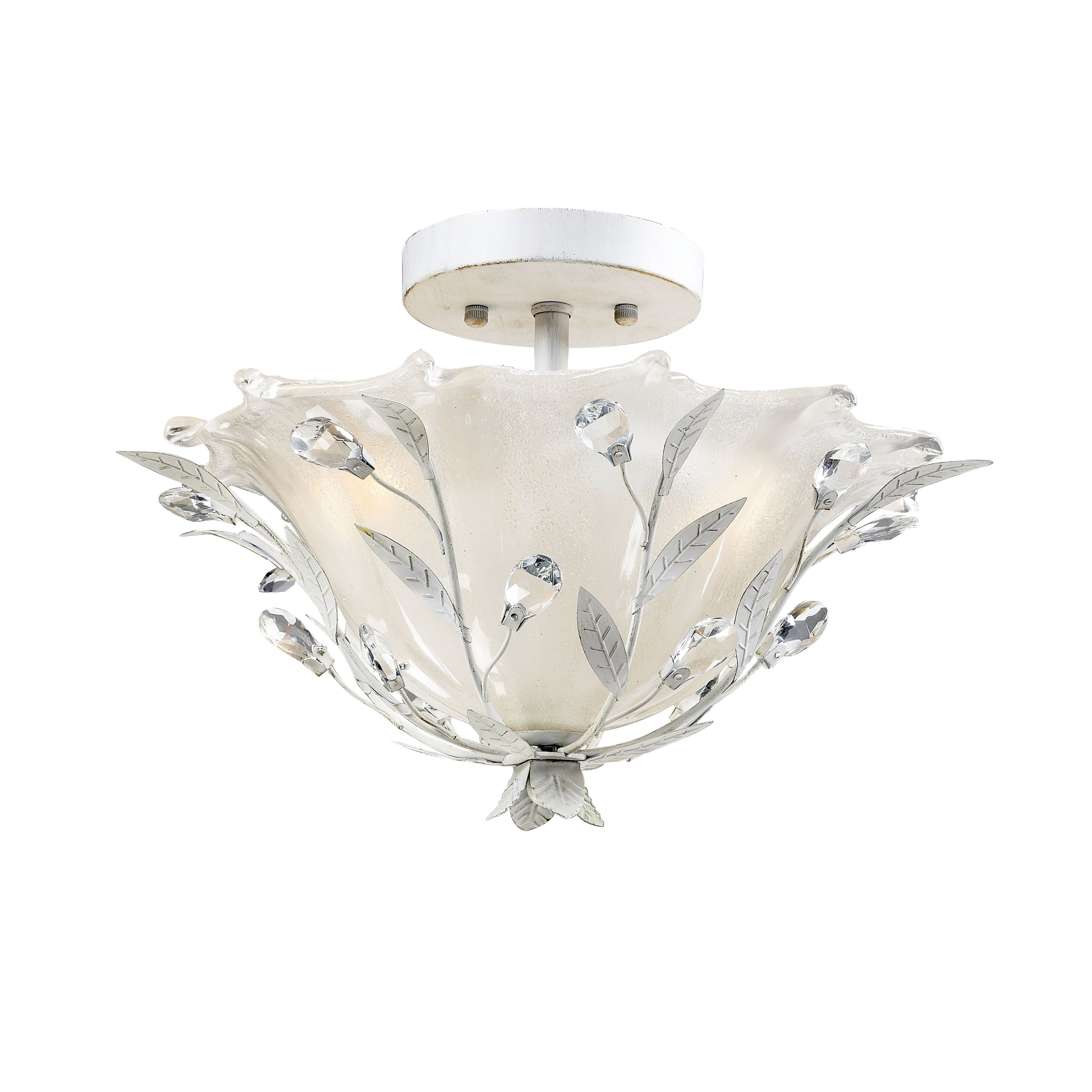 Atlas Lighting Circeo Crystal Floral Semi Flush Mount