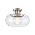 Atlas Lighting Clement Round Clear Glass And Metal Semi Flush Mount