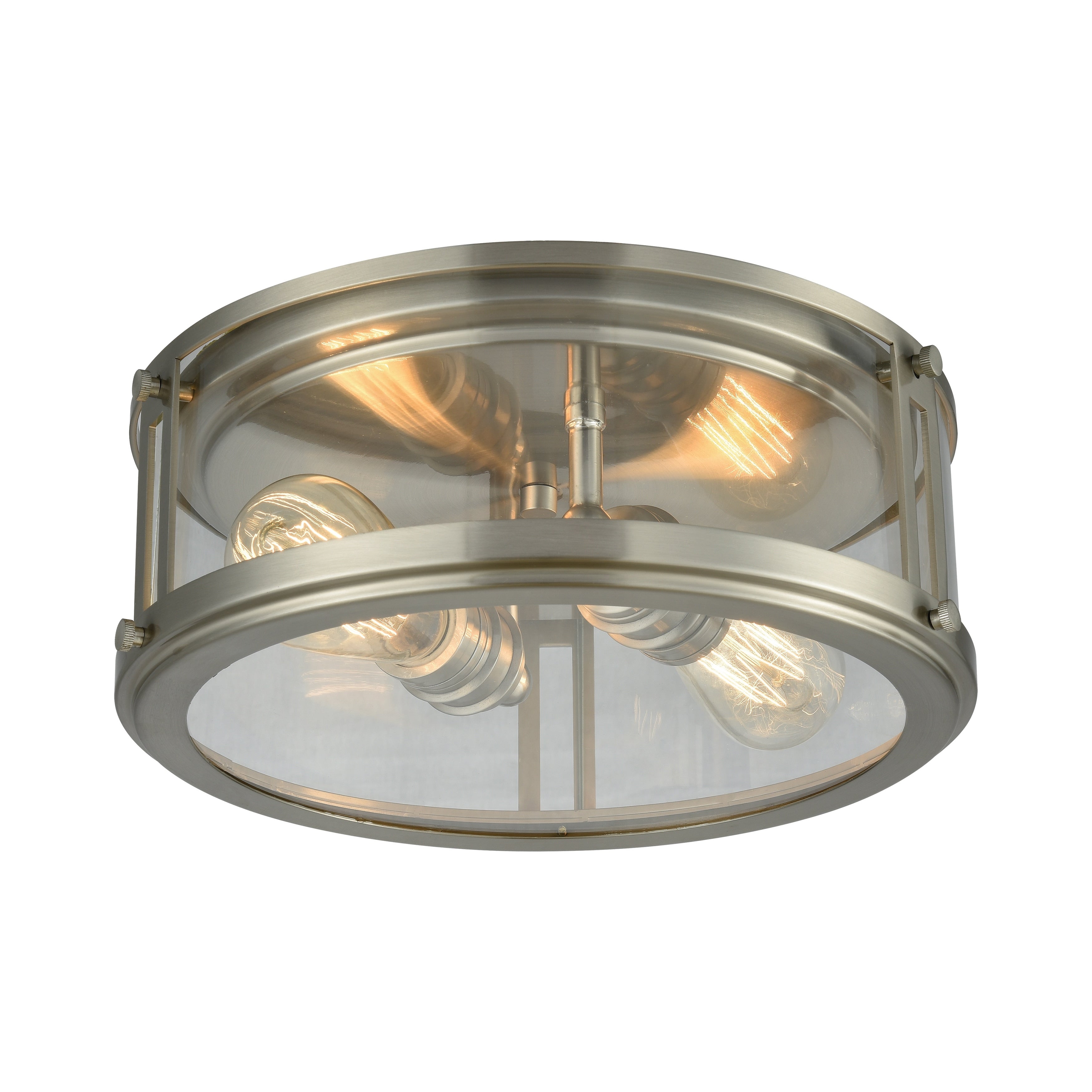 Atlas Lighting Coby Clear Glass Flush Mount 13 Inch Wide