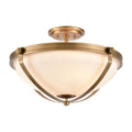 Atlas Lighting Connelly Metal And Frosted Glass Semi Flush Mount 19 Inch Wide