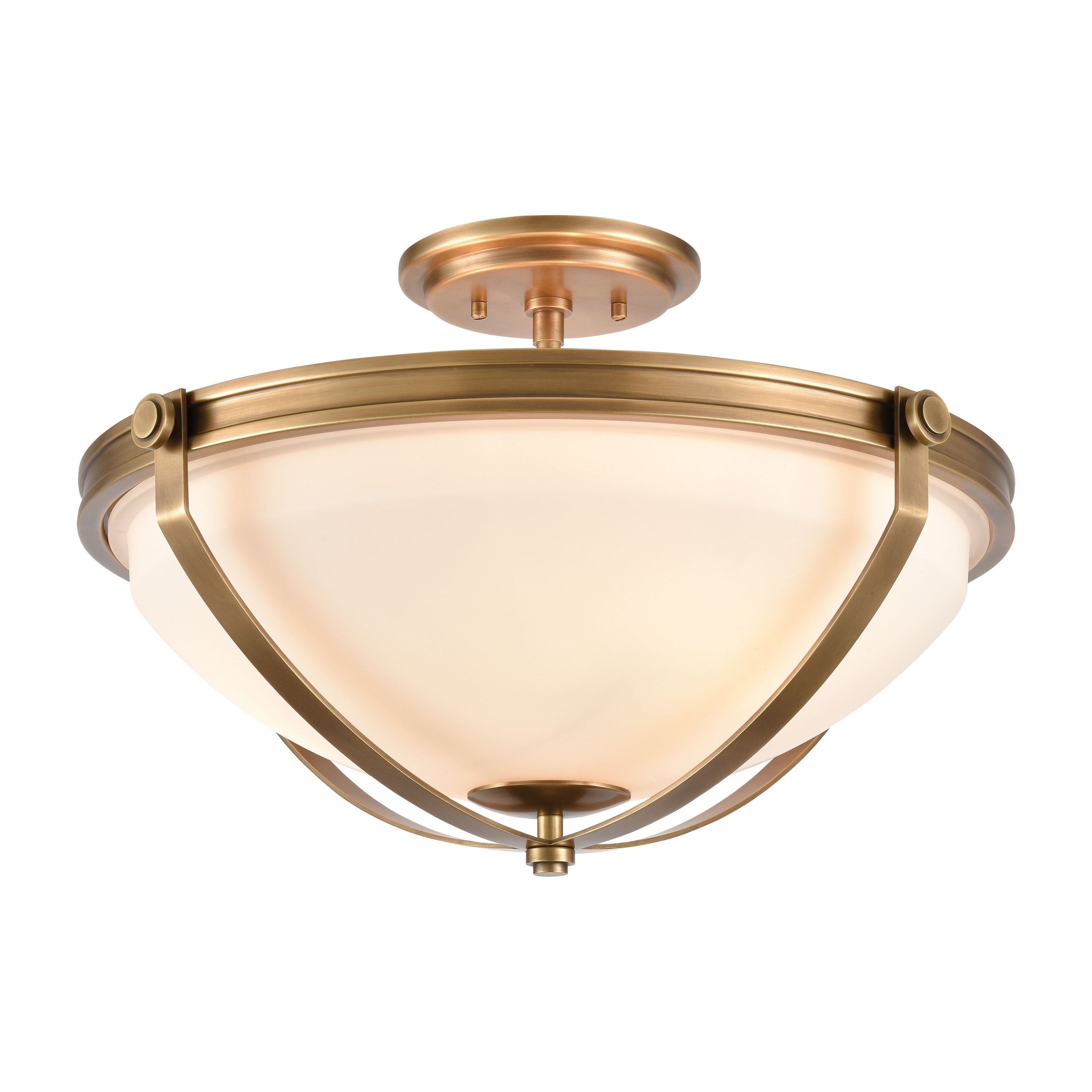 Atlas Lighting Connelly Metal And Frosted Glass Semi Flush Mount 19 Inch Wide