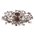 Atlas Lighting Cristallo Fiore Crystal Glass Flush Mount 38 Inch Wide
