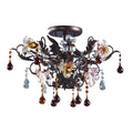 Atlas Lighting Cristallo Fiore Crystal And Glass Semi Flush Mount