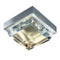 Atlas Lighting Crystal Integrated Led Faceted Crystal Glass And Metal Flush Mount 6.38 Inch Wide
