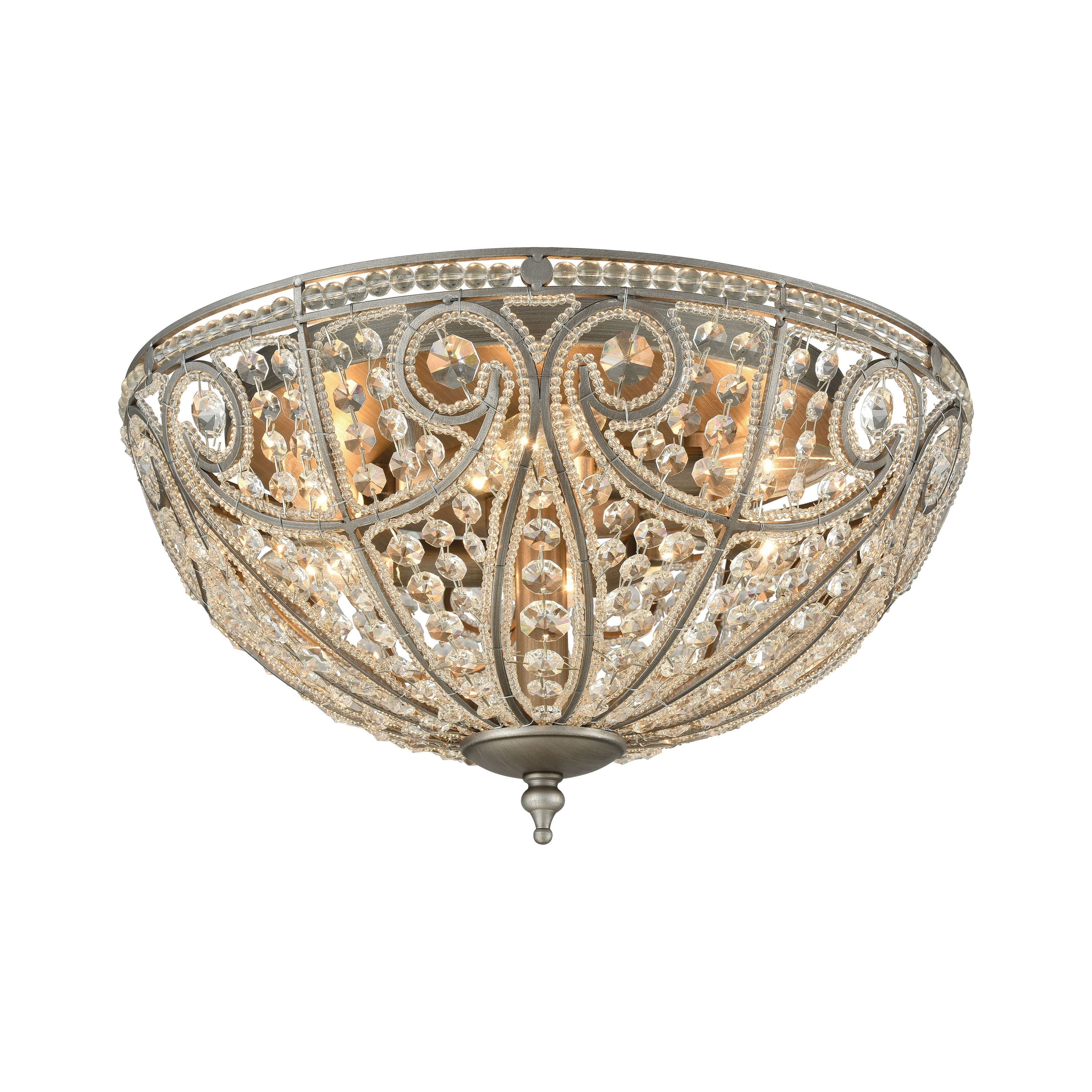 Atlas Lighting Elizabethan 6 Light Flush Mount 17 Inch Wide