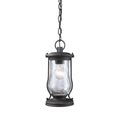 Atlas Lighting Farmstead Clear Glass Cylinder And Metal Outdoor Pendant 6 Inch Wide