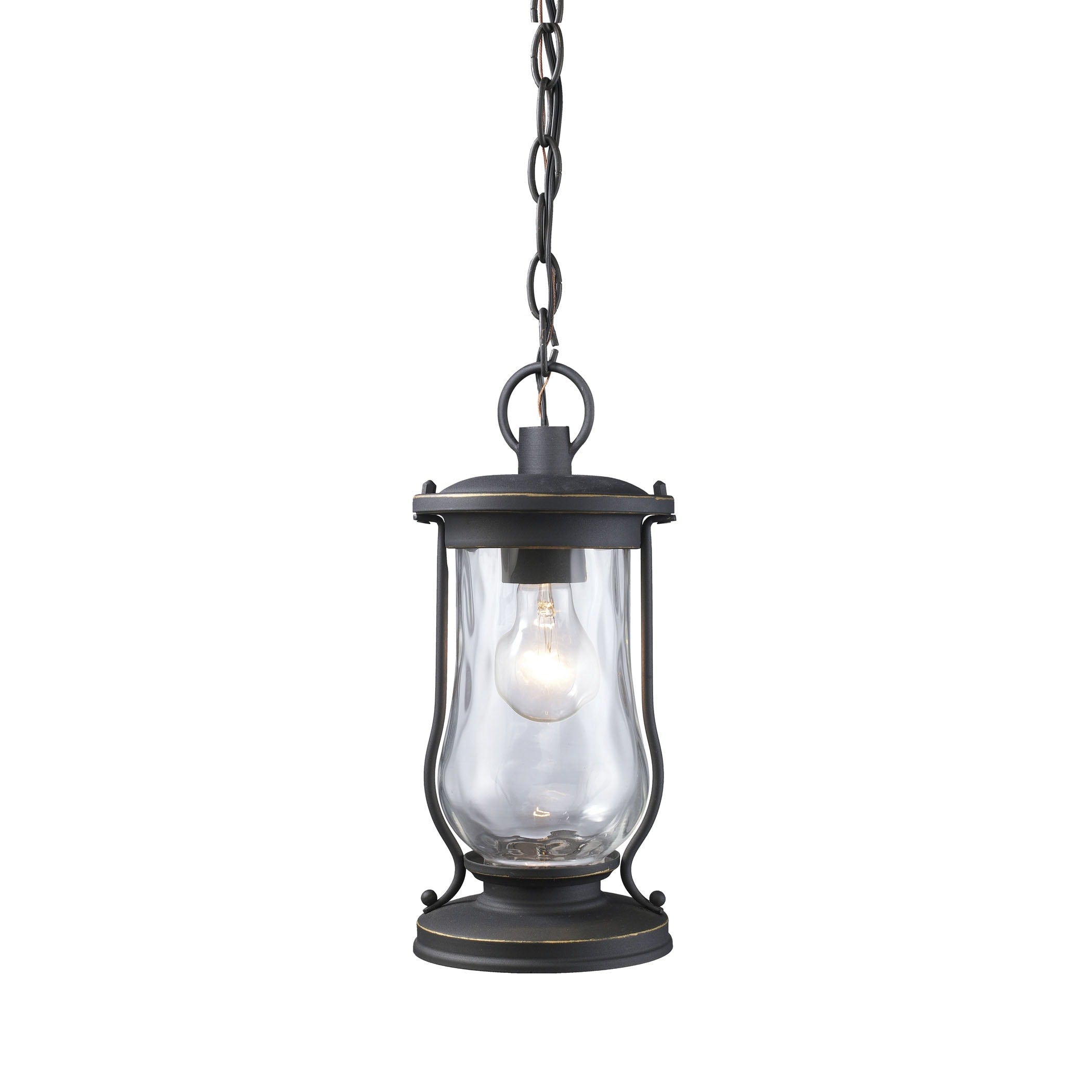 Atlas Lighting Farmstead Clear Glass Cylinder And Metal Outdoor Pendant 6 Inch Wide