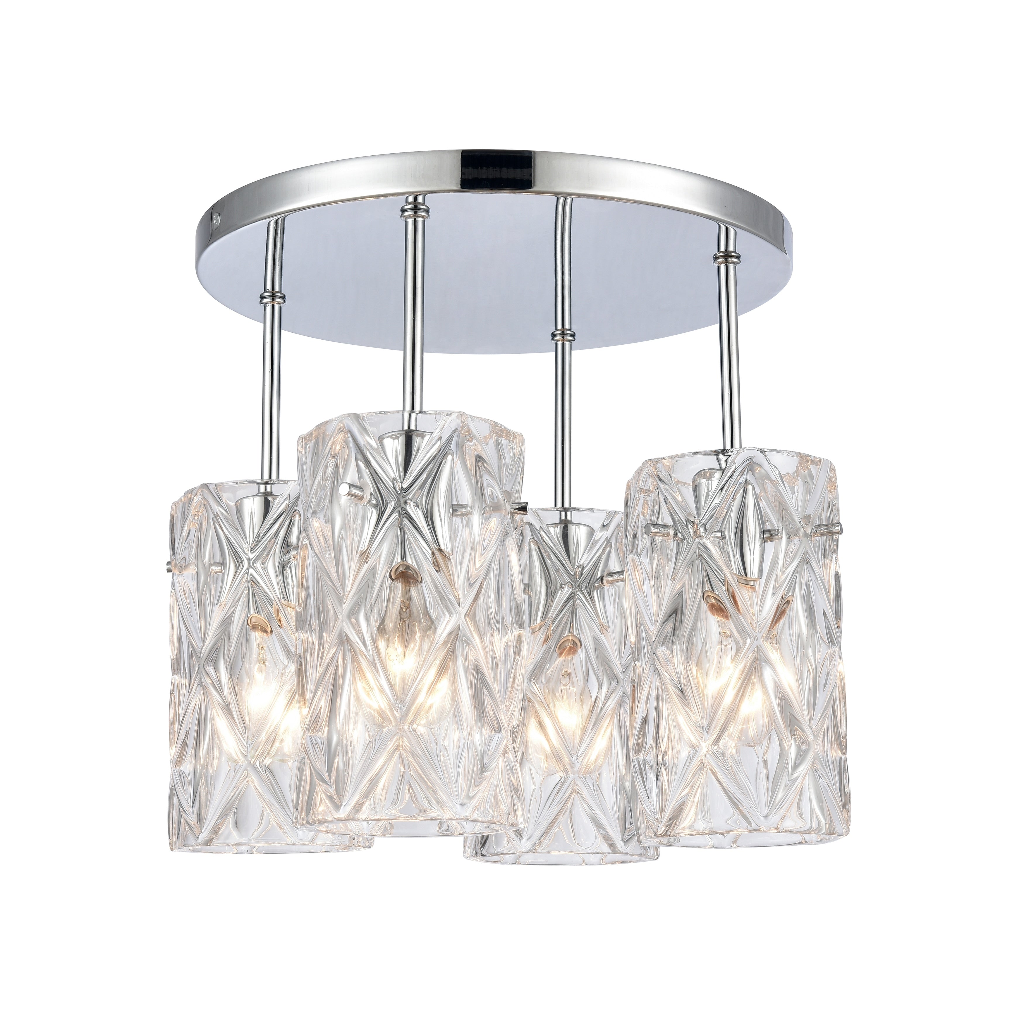 Atlas Lighting Forma De Crystal Modern Crystal Semi Flush Mount 13.75 Inch Wide