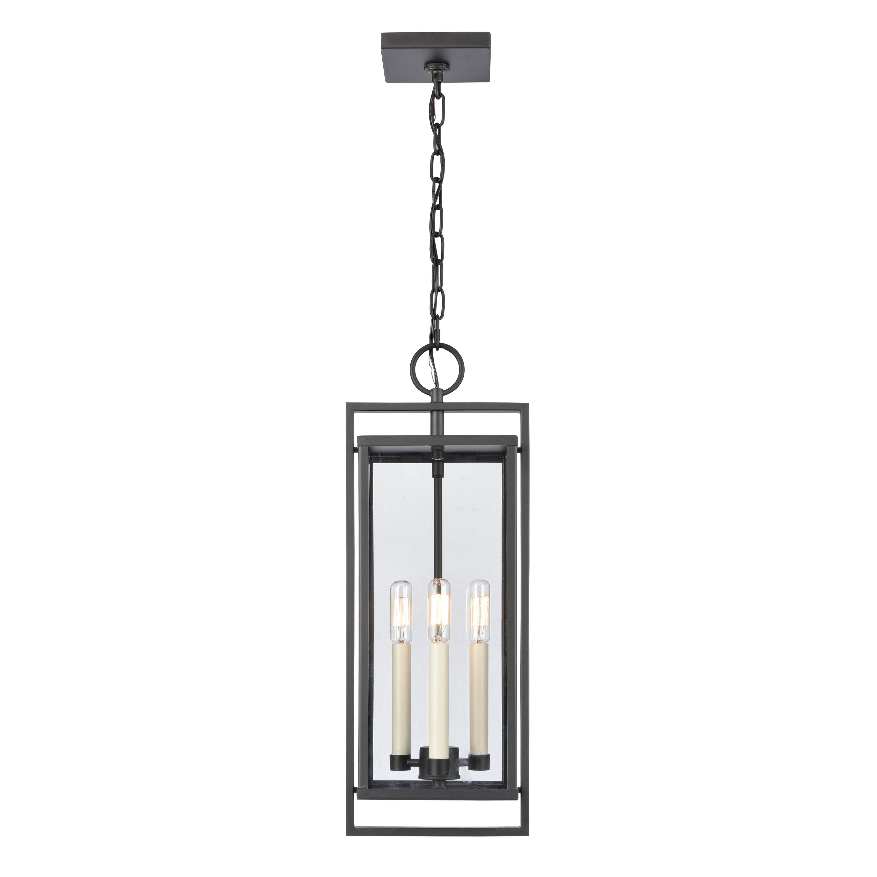 Atlas Lighting Gladwyn 8.25 Wide 3 Light Outdoor Pendant Matte Black 8.25 Inch W