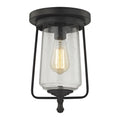 Atlas Lighting Hamel Mission Style Seeded Glass Flush Mount 8 Inch Wide